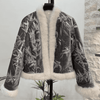Velvet Embroidered Fur Trim Jacket