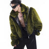 Men's Faux Fur Patchwork Coat - Festigal