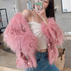 Women's Faux Fur Sequin Tassel Jacket - Festigal