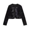 Sequin Cropped Bow Jacket - Festigal