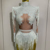 Rhinestone Tassel Bodysuit - Festigal