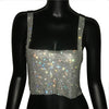 Shiny Metal Effect Rave Mesh Halter - Festigal