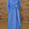 Shaggy Long Waist Tie Coat