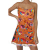 Backless Embellished Chain Strap Dress - Festigal