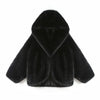 Hooded Batwing Faux Fur Coat - Festigal