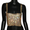 Shiny Metal Effect Rave Mesh Halter - Festigal