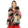 Multicoloured Patchwork Faux Fur Trim Jacket