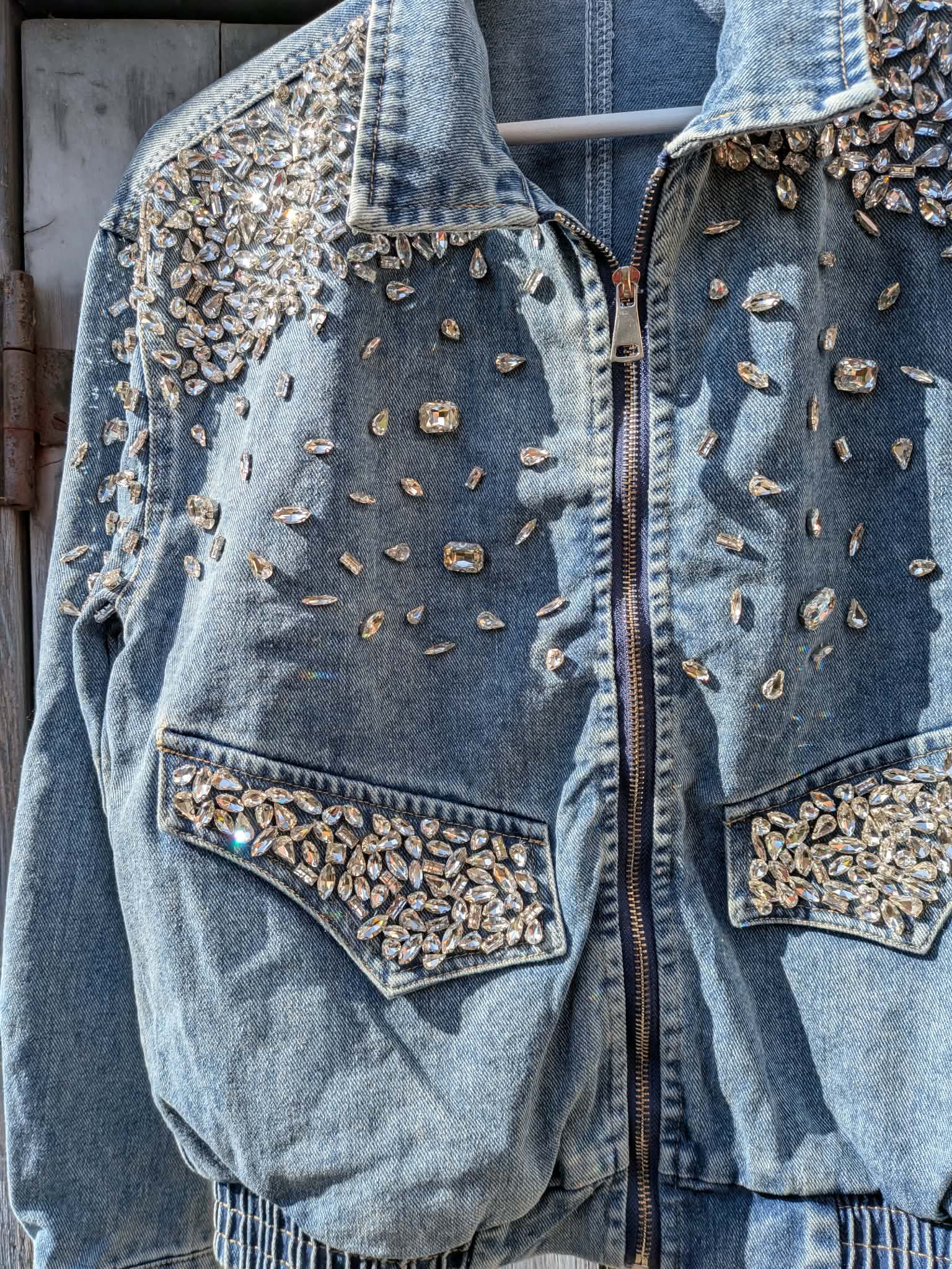 Crystal Embellished Denim Jacket