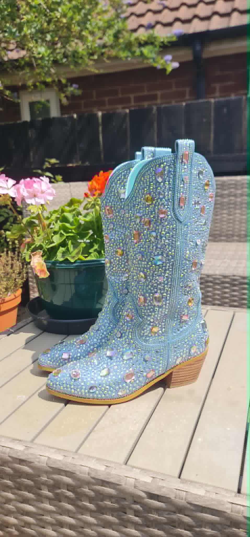 Crystal Embellished Cowgirl Boots
