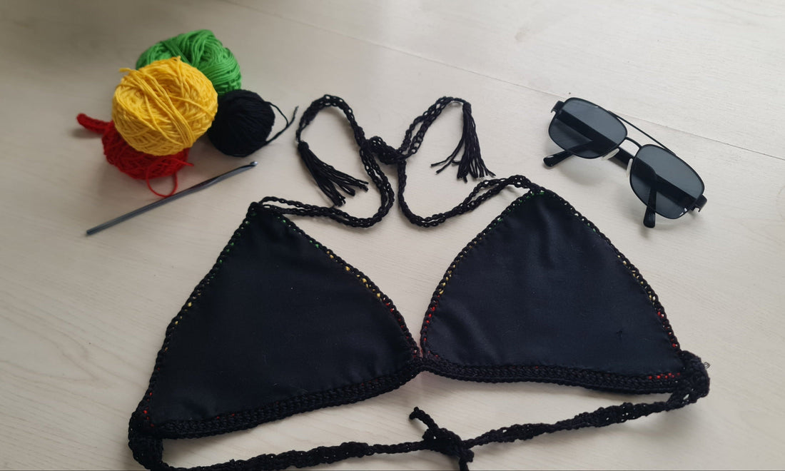 Jamaica Colours Crochet Festival Bralet - Handmade Rasta Halter Top
