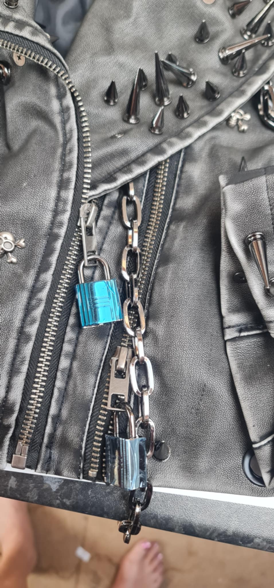 Faux Leather Spiked Jacket - Festigal