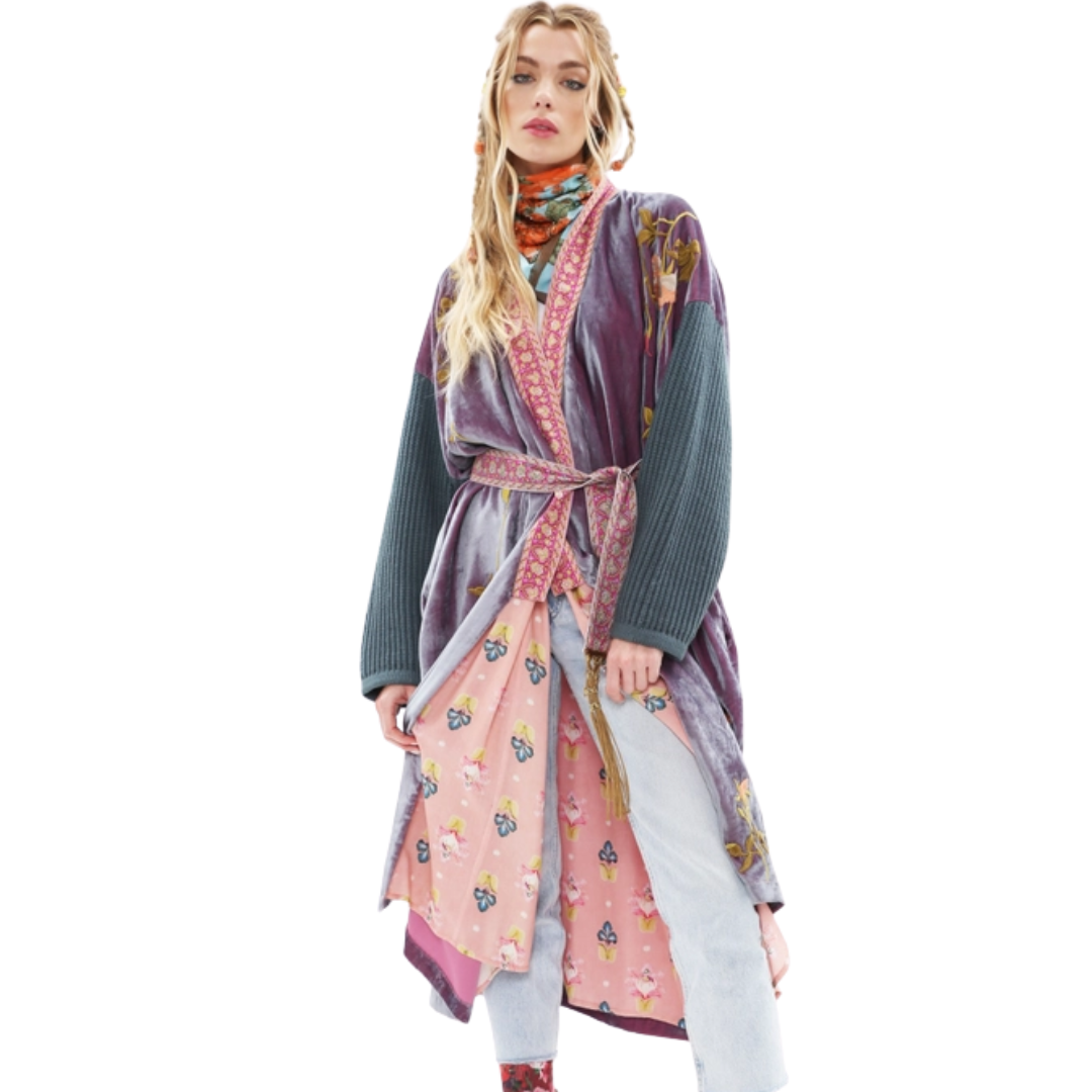 Lilac Velvet Embroidered Jacket