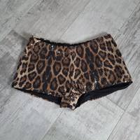 Leopard Print Sequin Hot Pants - Festigal