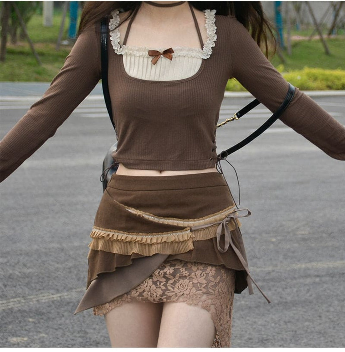 Asymmetrical Multi-Layered Mini Skirt - Festigal