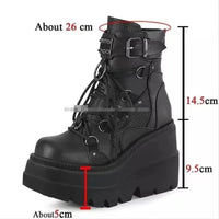 Punk Pink Black White Platform Boots - Festigal