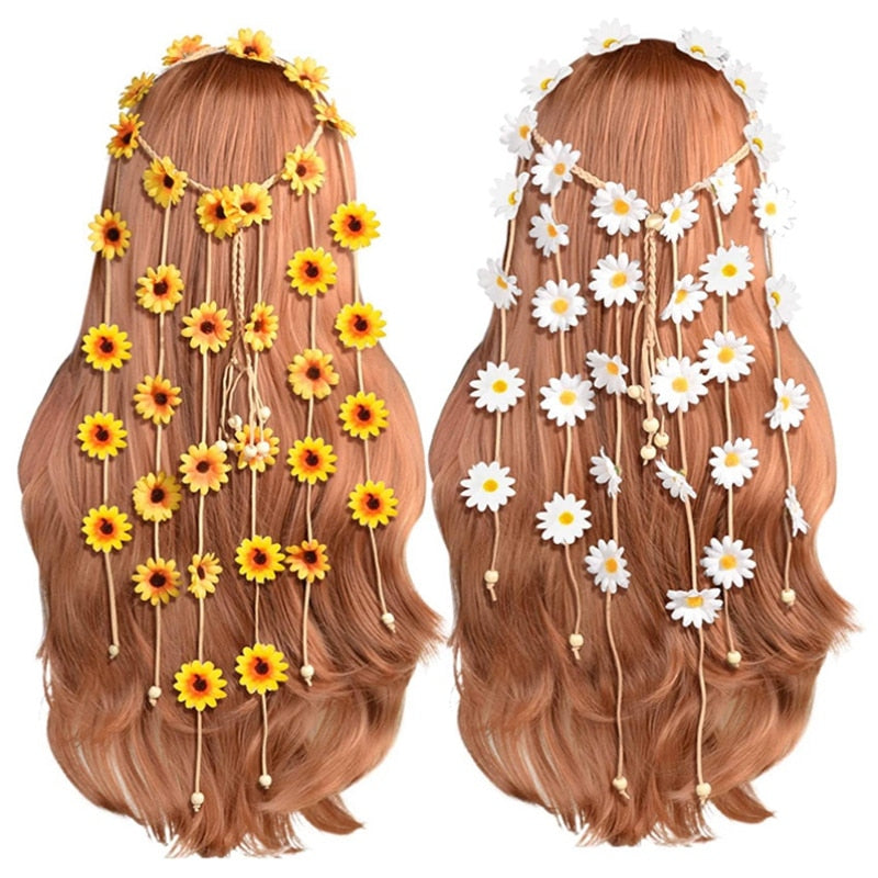Daisy Flower Garland Festival Crown Tiara - Festigal