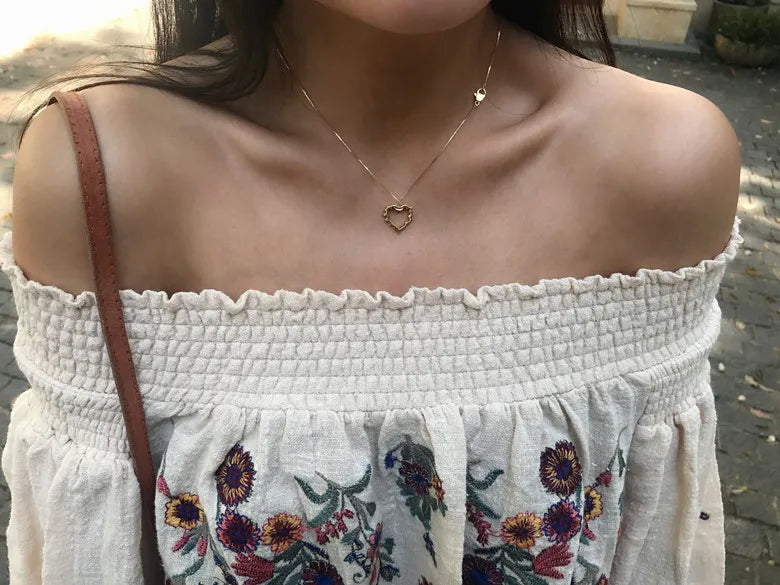 Boho Lantern Sleeved Embroidered Blouse - Festigal