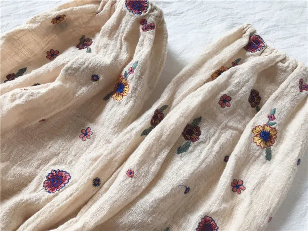 Boho Lantern Sleeved Embroidered Blouse - Festigal