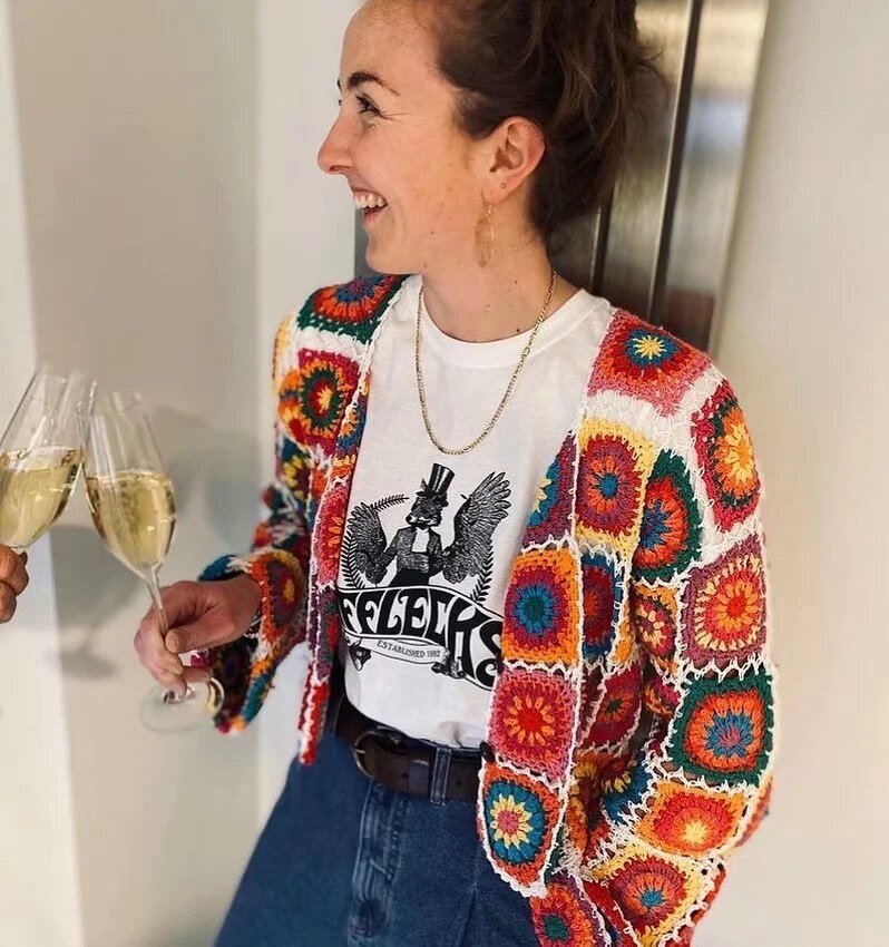 Sunburst Boho Coloured Hand Crochet Cardigan - Festigal