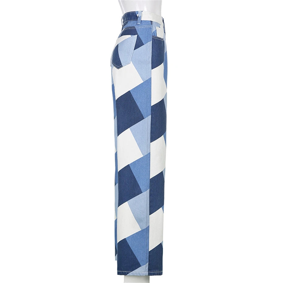 Harlequin Diamonds Wide Leg Jeans - Festigal