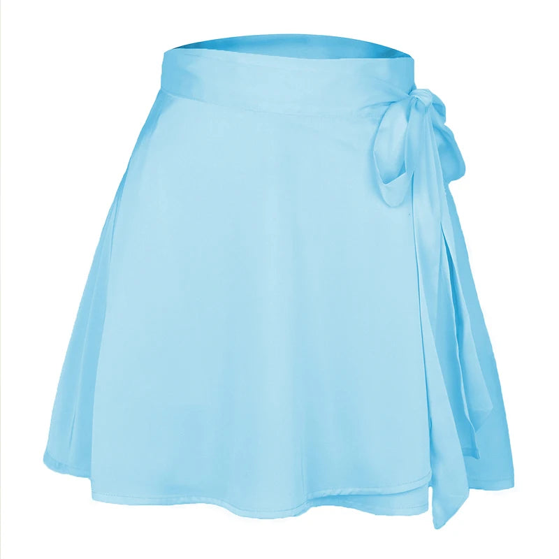 Satin Wrap Mini Skirt - Festigal