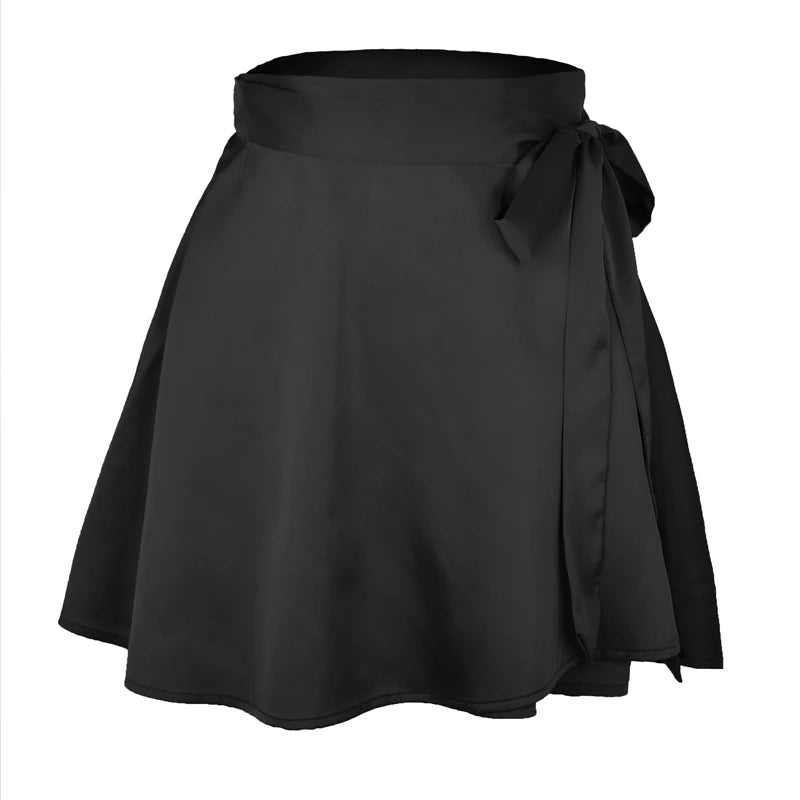 Satin Wrap Mini Skirt - Festigal