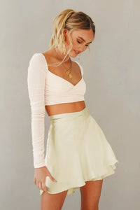 Satin Wrap Mini Skirt - Festigal