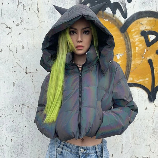 Reflective Devil Puffer Jacket - Festigal
