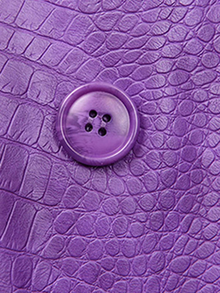 Crocodile Faux Leather Blazer - Festigal