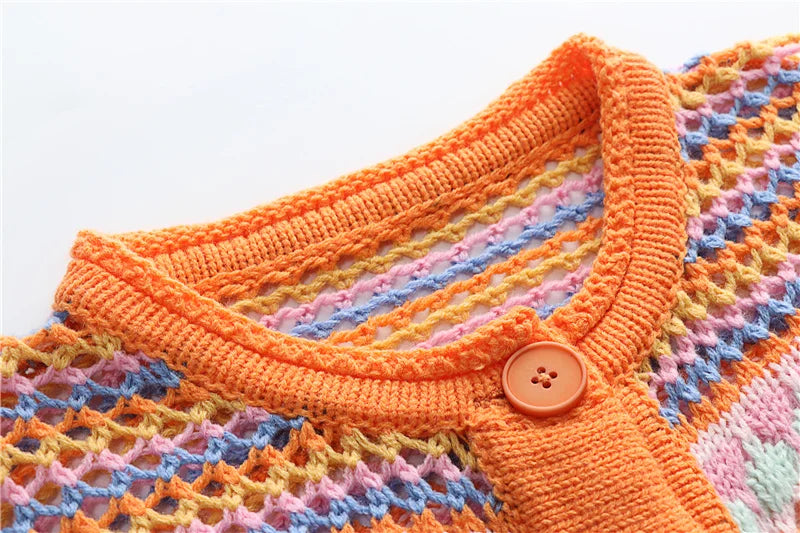 Colourful Striped Knitted Cardigan - Festigal