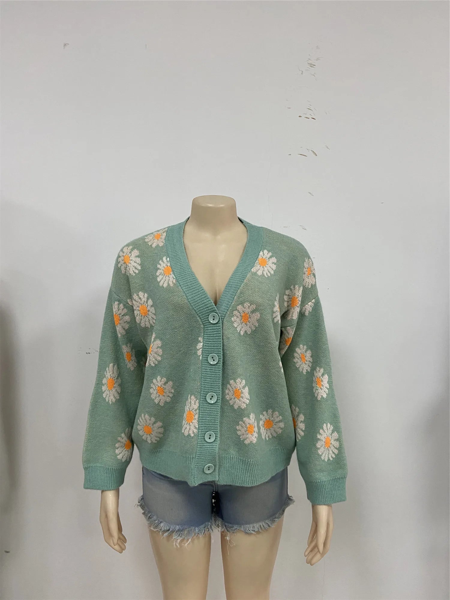 Little Daisy V-Neck Oversize Cardigan - Festigal