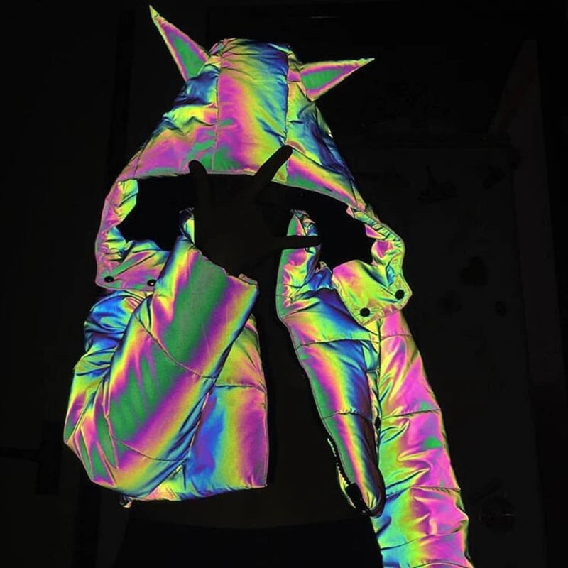 Reflective Devil Puffer Jacket - Festigal