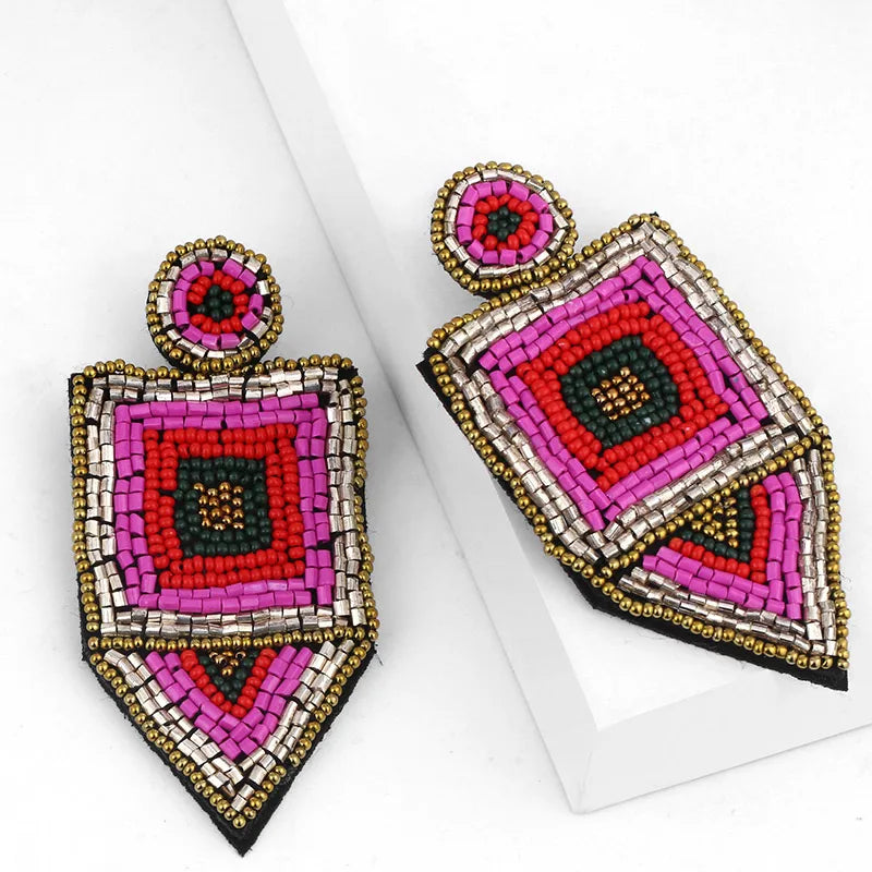 Geometric Beaded Earrings - Festigal