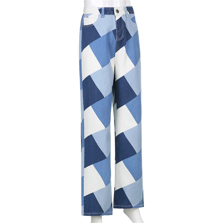 Harlequin Diamonds Wide Leg Jeans - Festigal