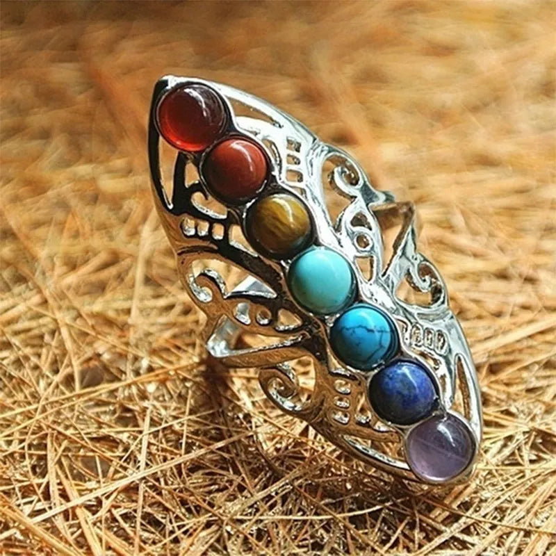 7 Chakra Stones Reiki Ring - Festigal