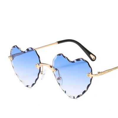 Heart Shaped Rimless UV400 Sunglasses - Festigal