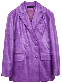 Crocodile Faux Leather Blazer - Festigal