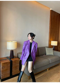 Crocodile Faux Leather Blazer - Festigal
