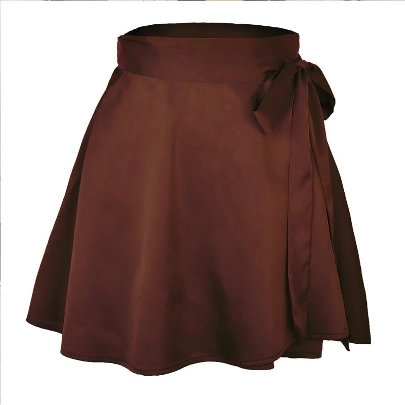 Satin Wrap Mini Skirt - Festigal