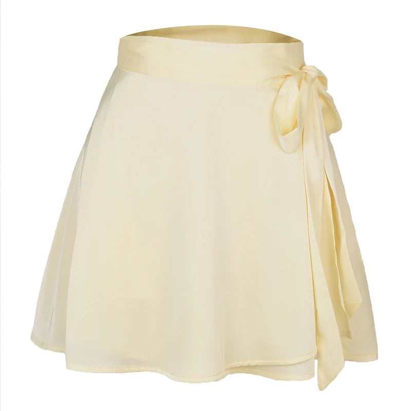 Satin Wrap Mini Skirt - Festigal