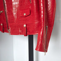 Men's Faux Crocodile Leather Jacket - Festigal