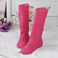 Crochet Mid-Calf Knitted Boots