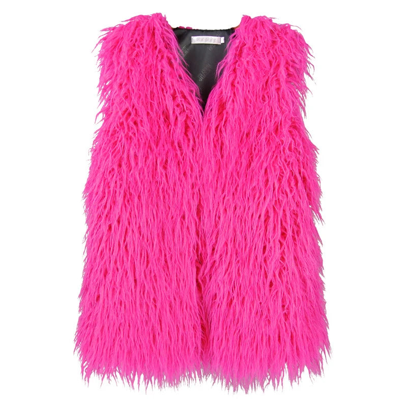 Faux Mongolian Fur Gilet - Festigal