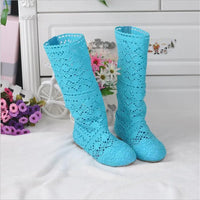 Crochet Mid-Calf Knitted Boots