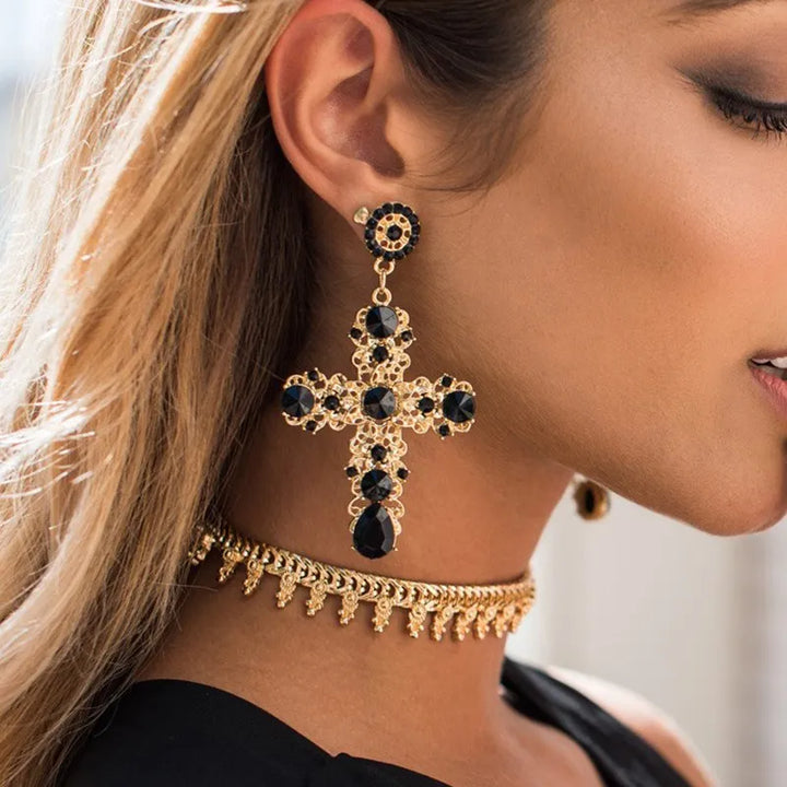 Baroque Cross Earrings - Festigal