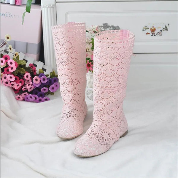 Crochet Mid-Calf Knitted Boots