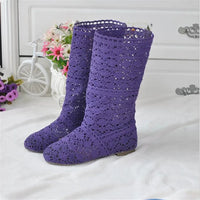 Crochet Mid-Calf Knitted Boots