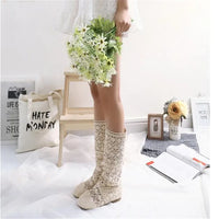 Crochet Mid-Calf Knitted Boots