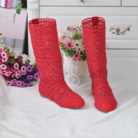 Crochet Mid-Calf Knitted Boots
