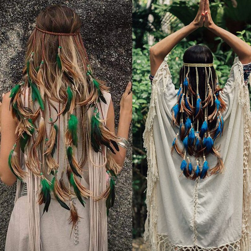 Long Length Feather Festival Headband - Festigal